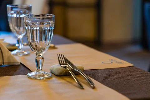 A Table Set for Two in Moscow Stock Photos