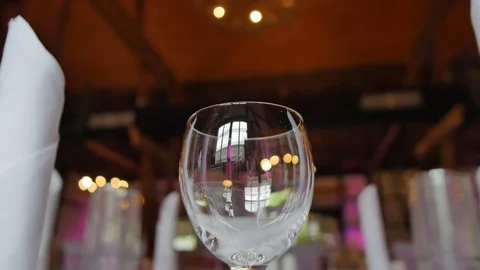 Table set for wedding or another catered event dinner Stock Footage 75884249