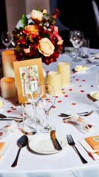 Table set for wedding Stock-Fotos
