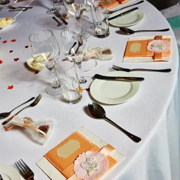 Table set for wedding Stockfoto's