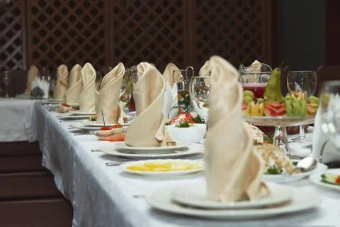 Table set for wedding Stock Photos
