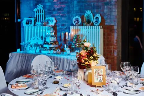 Table set for wedding Stock-Fotos