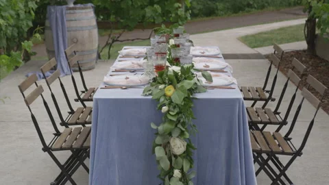 Table Set for a Wedding Reception Stock Footage 208751102