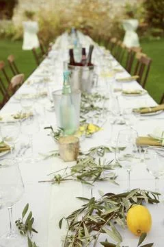 Table Set for Wedding Reception Stock Photos