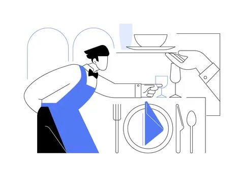 Table setting abstract concept vector illustration. Stock Illustration