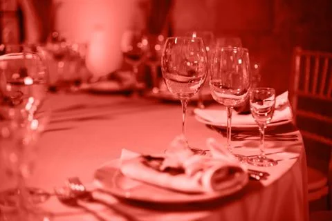 Table setting and decoration of the festive table. Stock Photos