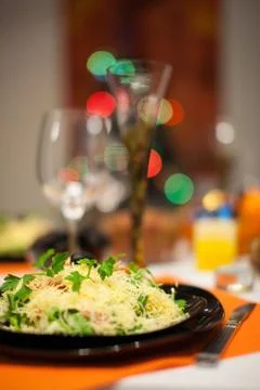 Table setting blured concept Stock Photos