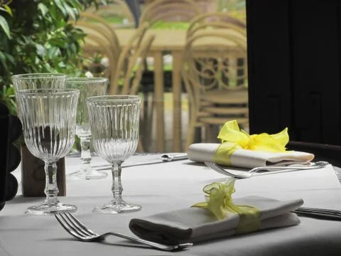 Table setting for Christmas or other event Stock Photos