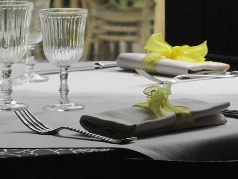 Table setting for Christmas or other event Stock Photos