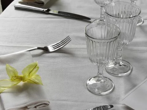 Table setting for Christmas or other event Stock-Fotos
