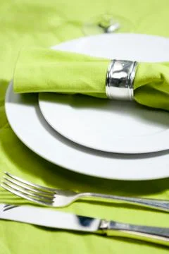 Table setting in close up Stock Photos