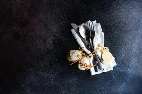Table setting for Easter dinner Stock Photos