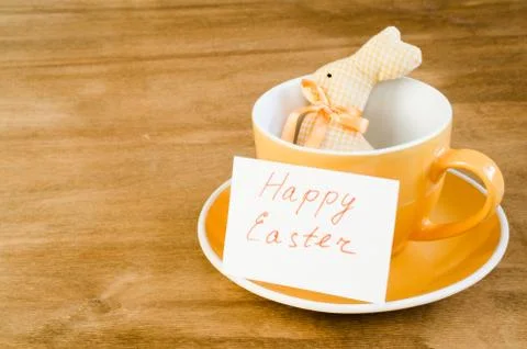 Table Setting for Easter. Holidays background. Stock Photos