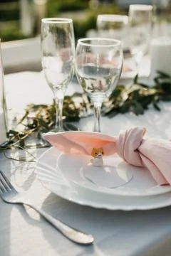 Table setting. Eating out. Foto stock