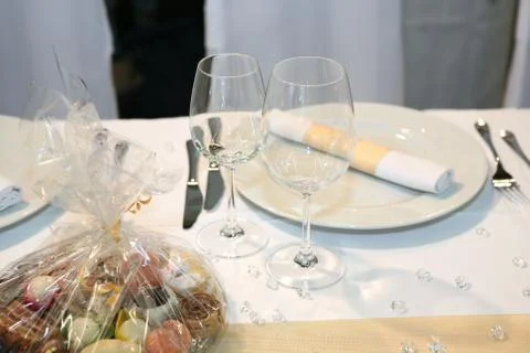 Table setting for elegant dinner Stock Photos
