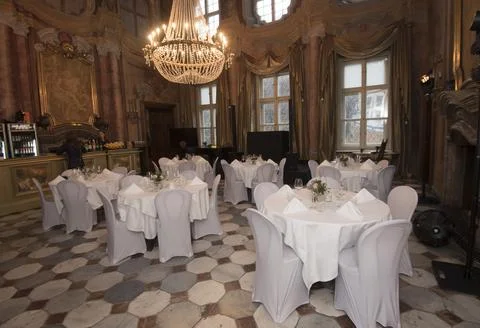 The table setting in gastronomy Stock Photos