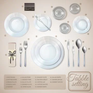 Table Setting Infographics Stock Illustration