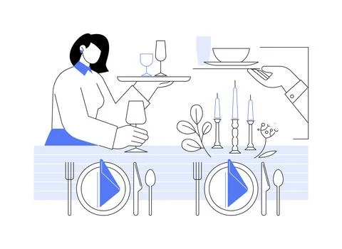 Table setting isolated cartoon vector illustrations. Stock Illustration