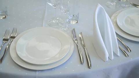 Table setting light theme Stock Footage 106080265