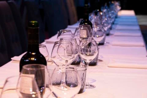 Table setting for a lot of people Stock Photos