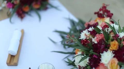 Table setting for lovers Stock Footage 57684720