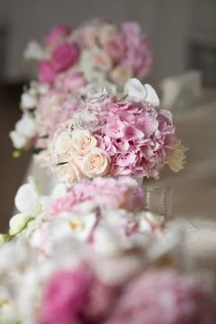 Table setting at a luxury wedding reception Stock Photos
