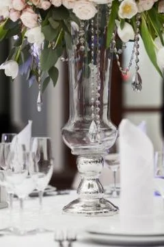 Table setting at a luxury wedding reception Stock Photos