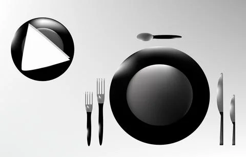 Table setting for one person. Stock Illustration