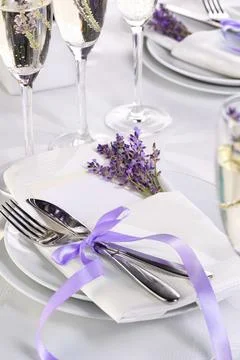 Table setting in Provence style Stock Photos