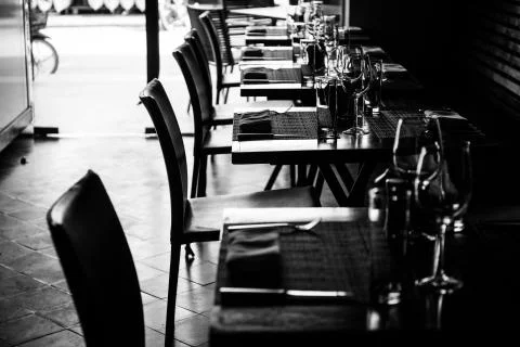 Table setting in restaurant Stock Photos