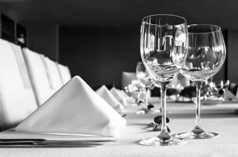 Table setting in restaurant Stock Photos