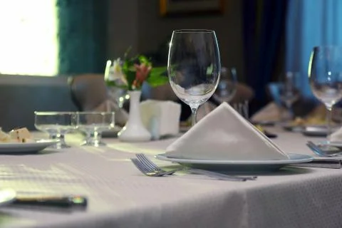 The table setting in restaurant Stock Photos