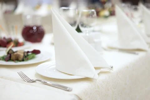 Table setting in restaurant Stock Photos