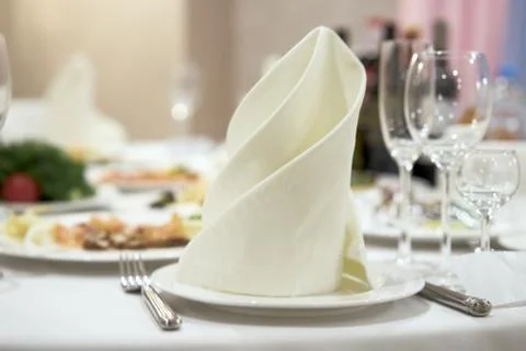 Table setting in restaurant Stock Photos