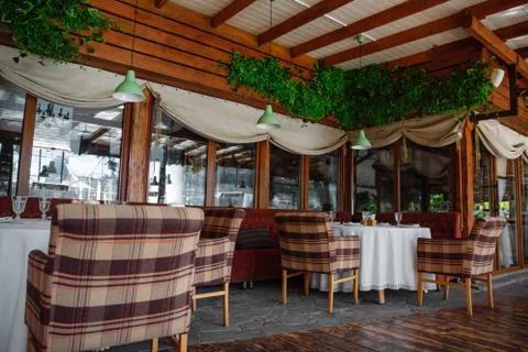 Table setting in restaurant. Foto stock