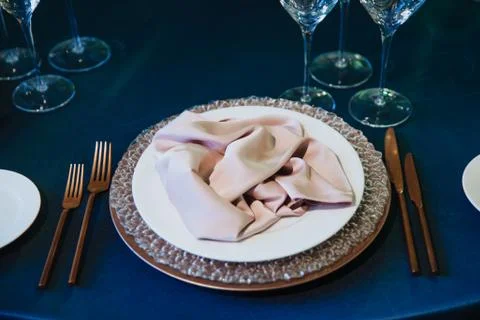 Table setting in restaurant. Foto stock