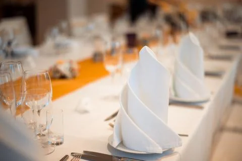 Table setting in restaurant. Foto stock