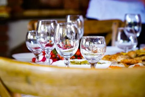 Table setting at restaurant Stock Photos