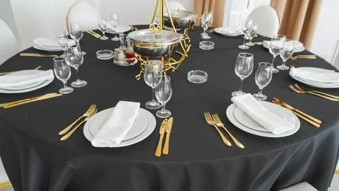 Table setting in the restaurant Stock Photos