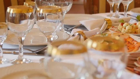 Table Setting Snacks Stock Footage 98151077