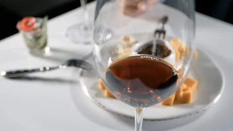 Table setting for two visitors in a modern restaurant. Stock Footage 88191449