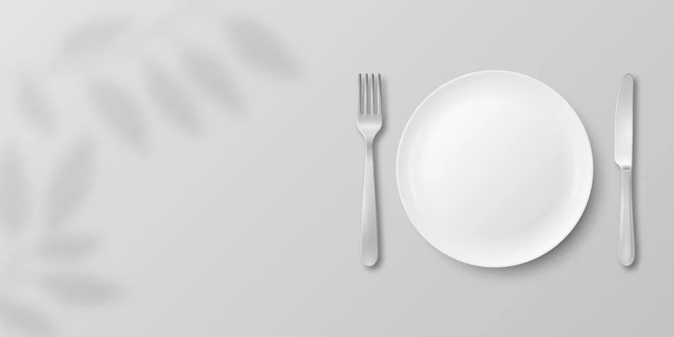Table Setting Vector Illustration. Minimal Place Setting Illustration with Plate Stock Illustration