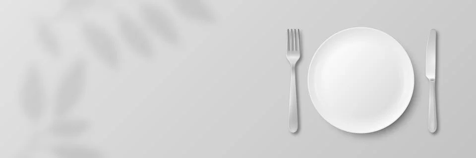 Table Setting Vector Illustration. Minimal Place Setting Illustration with Plate Stock Illustration