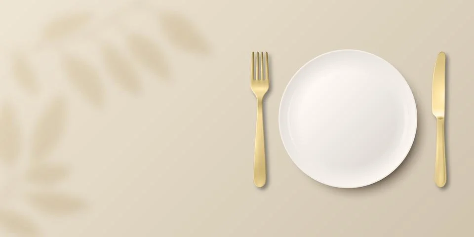 Table Setting Vector Illustration. Minimal Place Setting Illustration with Pl Ilustración de archivo