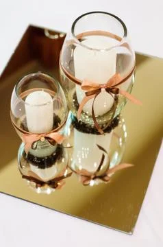 Table setting for wedding dinner. Stock Photos