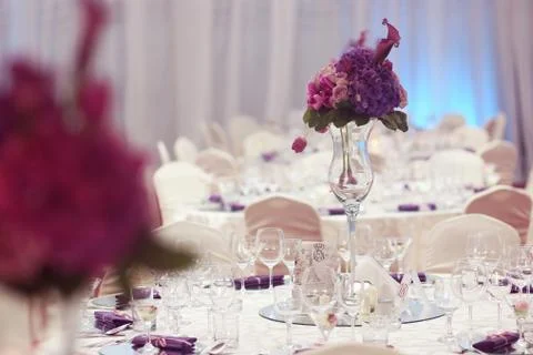 Table setting for a wedding Stock Photos
