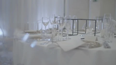Table setting. Wine glasses on the table Stock Footage 110916307