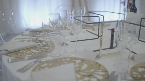 Table setting. Wine glasses on the table Stock Footage 110917507