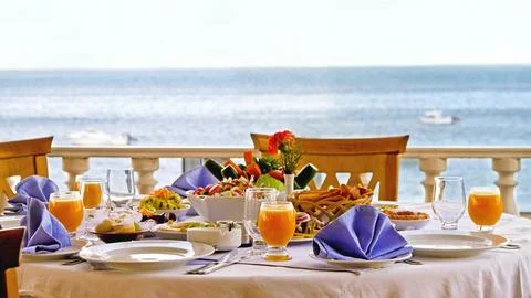 Table Setup Mediterranean Sea Stock Photos