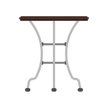 Table side view vector icon furniture isolated interior. Business empty eleme Stock Illustration